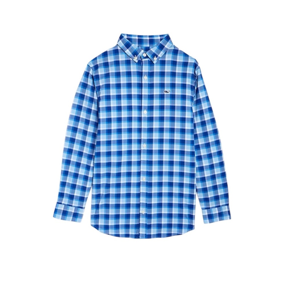 Vineyard Vines Gingham Performance Fabric Button Down Shirt‎ Casual Lightweight